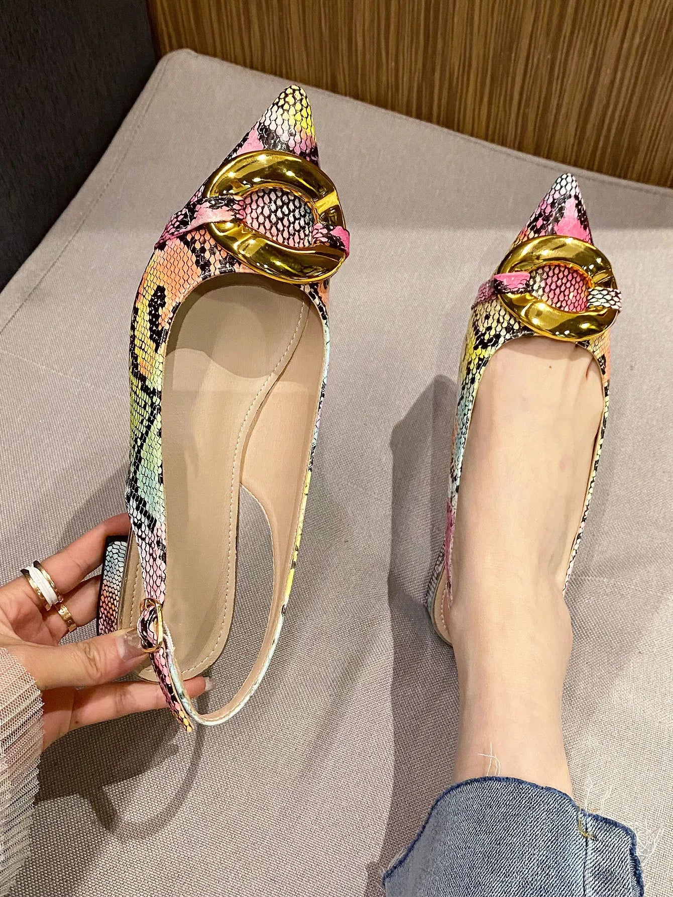 Point Toe Slingback Flats, Funky Flat Shoes