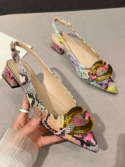 Point Toe Slingback Flats, Funky Flat Shoes
