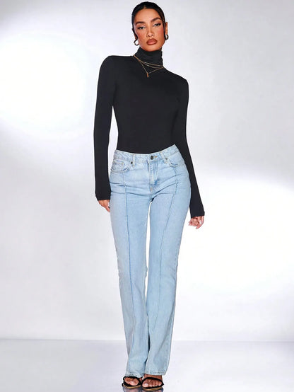 Mock Neck Long Sleeve Bodysuit