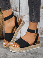 Open Toe Band Wedge Heel Sandals