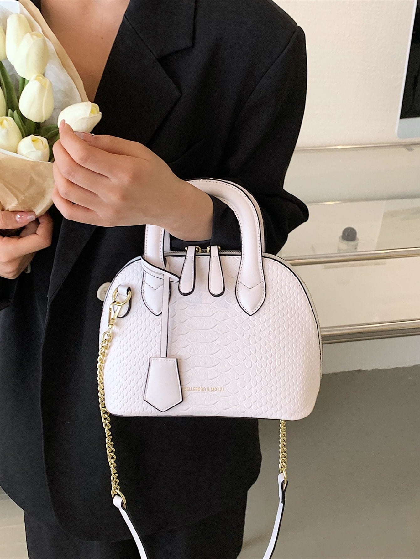 Crocodile Shoulder Strap and Handle bag