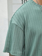 Drop Shoulder T-Shirt and Solid Wide-Fit Pants