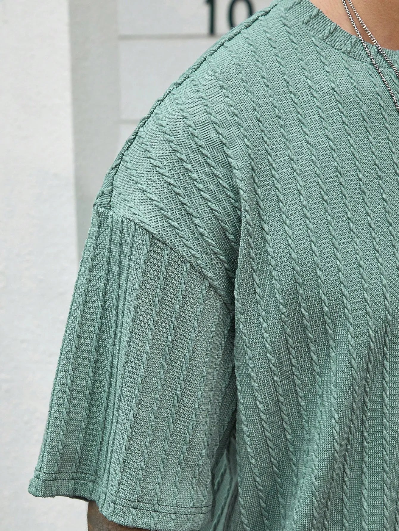 Drop Shoulder T-Shirt and Solid Wide-Fit Pants