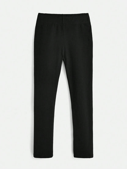 Black Heather Cropped Leggings
