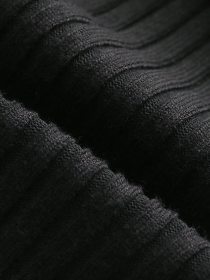 Trim Ribbed Knit Cardigan