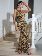 Leopard Backless Cami Dress