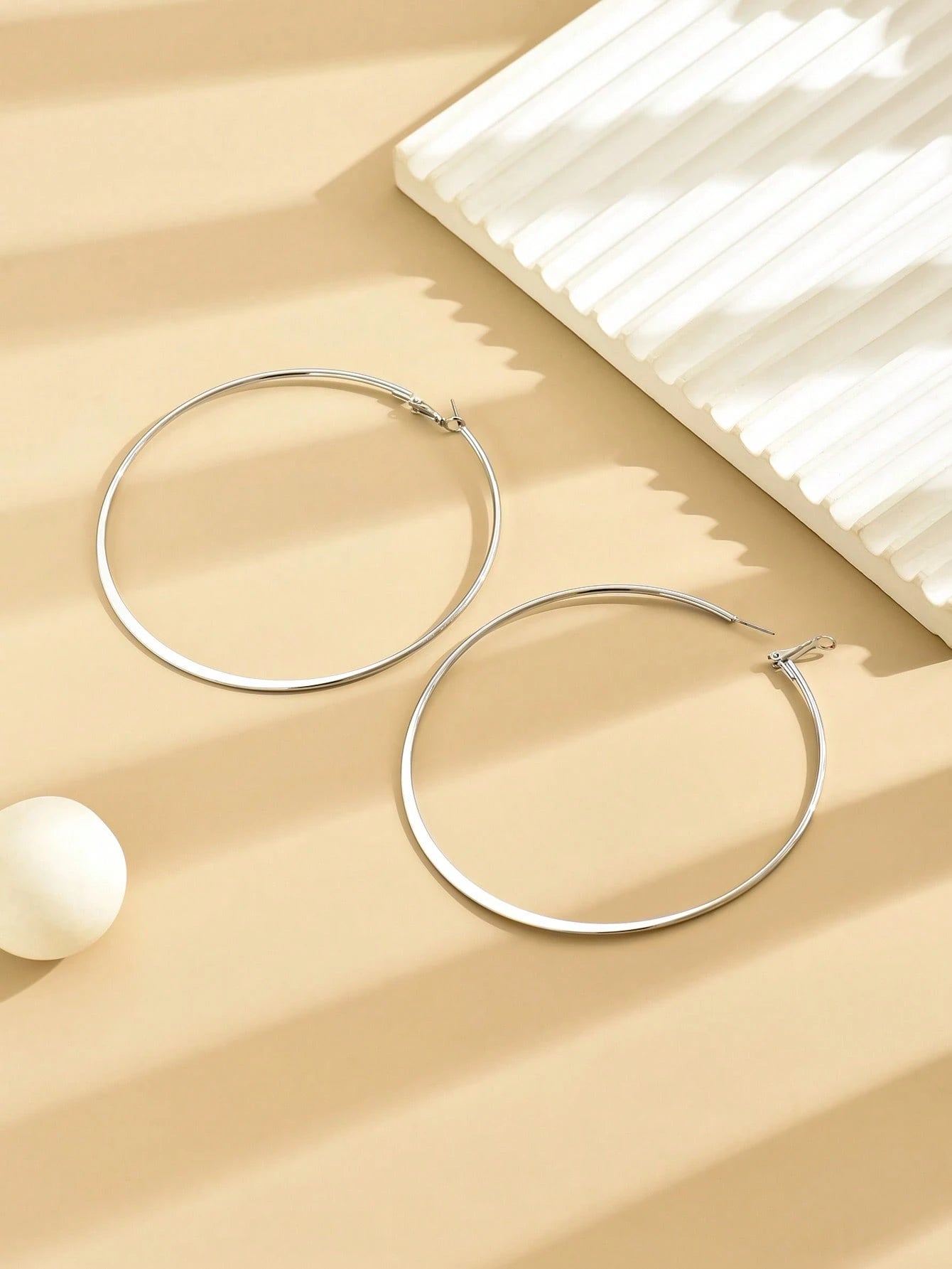 Big Circle Pressed Hoop Earrings
