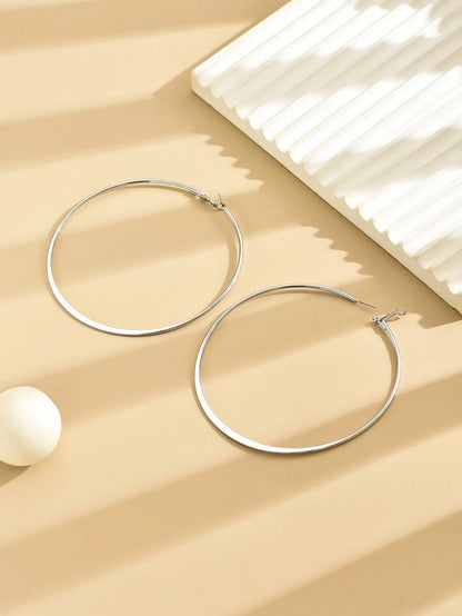 Big Circle Pressed Hoop Earrings