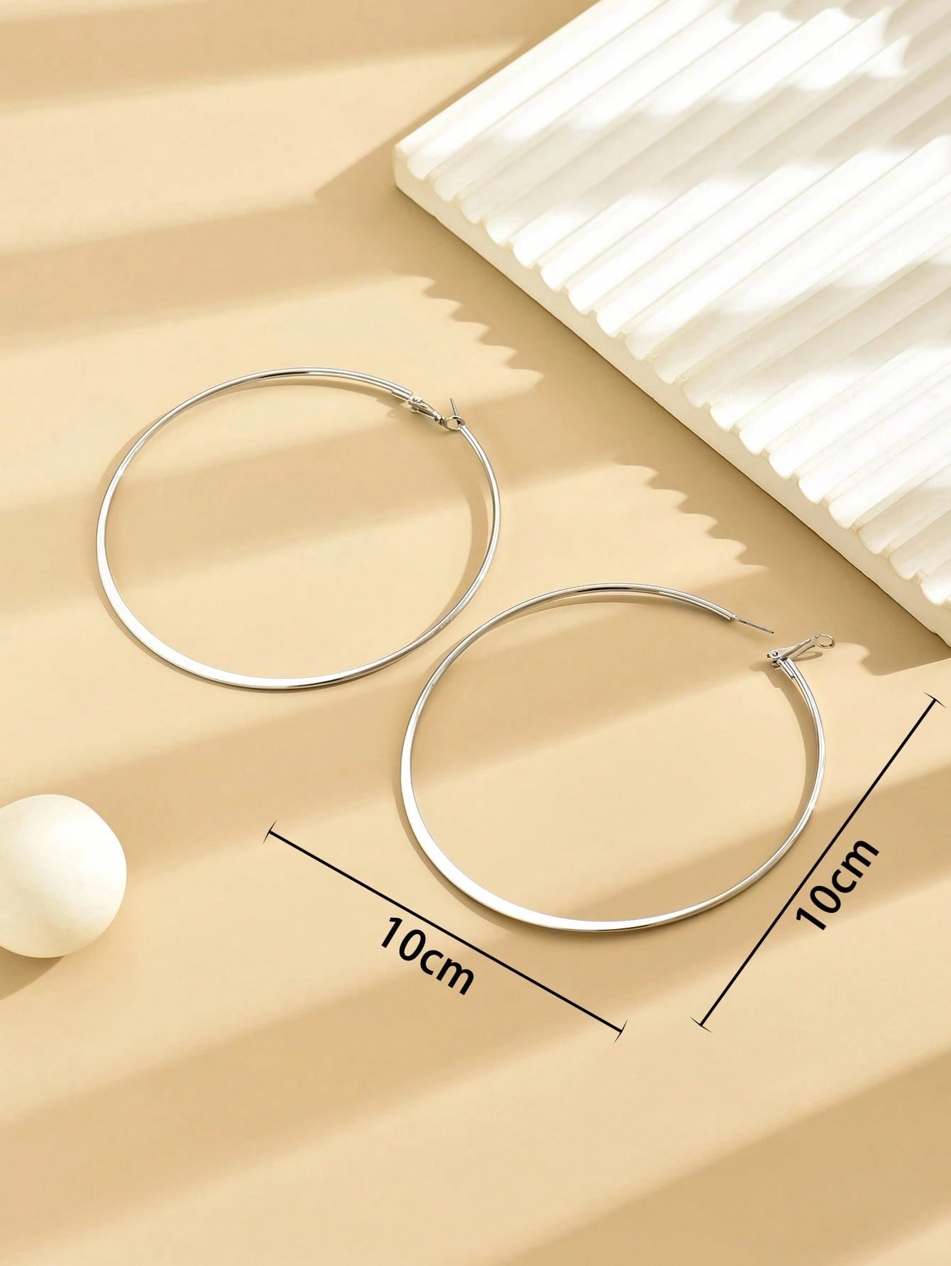 Big Circle Pressed Hoop Earrings