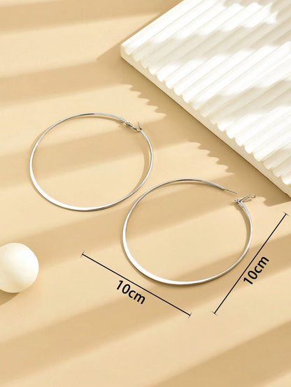 Big Circle Pressed Hoop Earrings