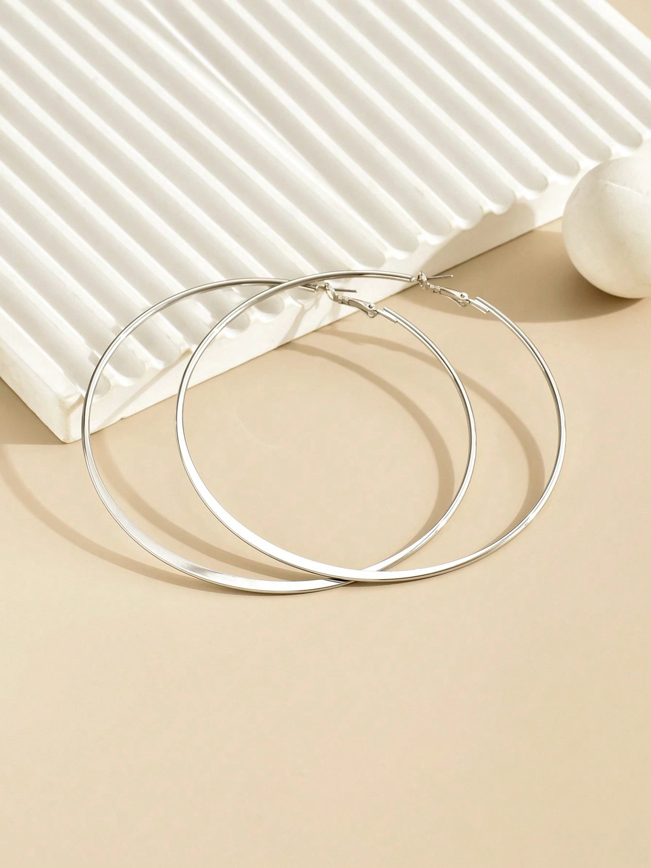 Big Circle Pressed Hoop Earrings