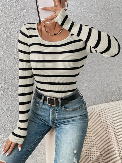 Striped Round Neck Sweater