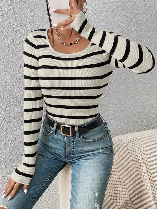 Striped Round Neck Sweater