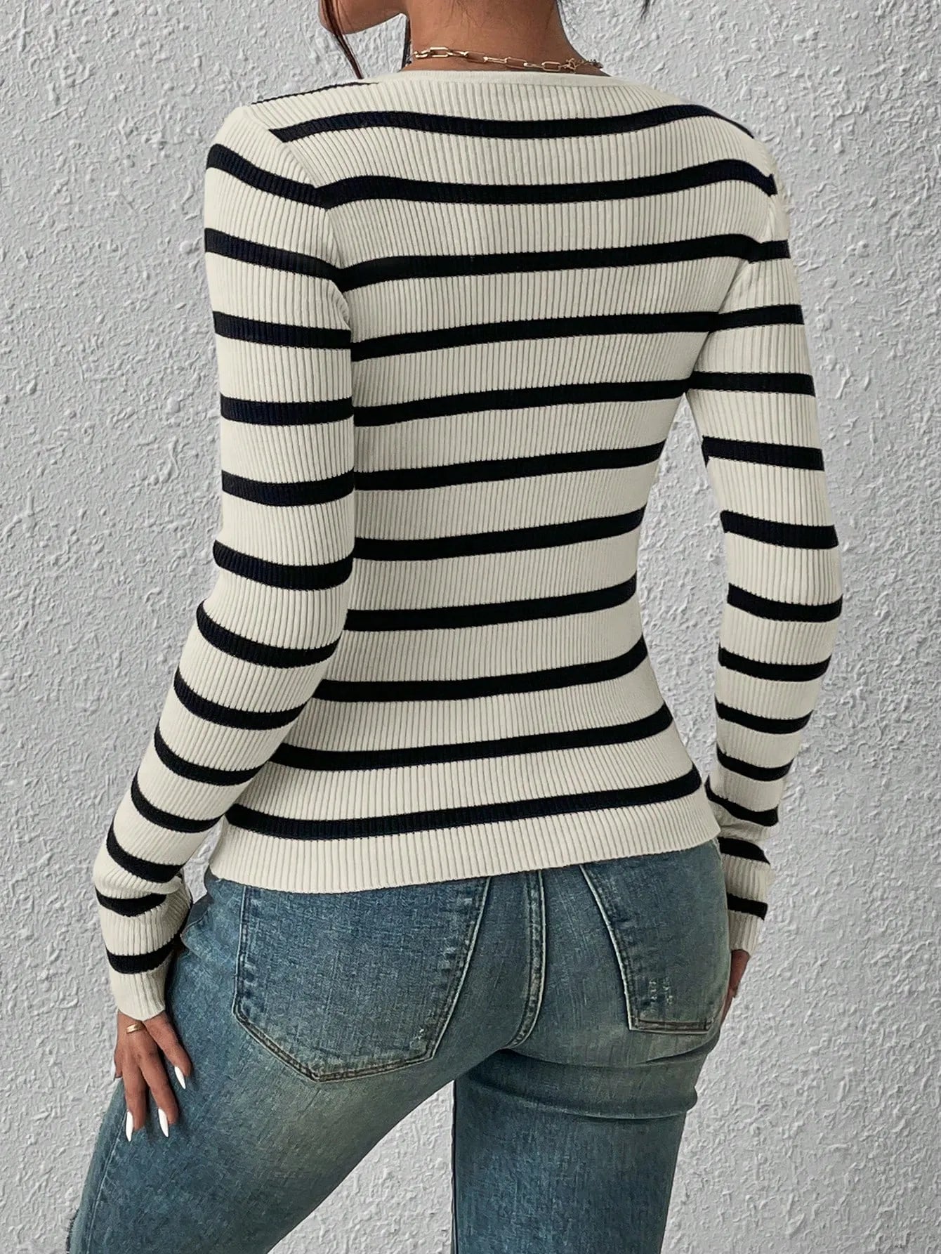 Striped Round Neck Sweater