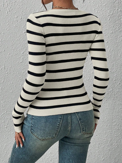 Striped Round Neck Sweater