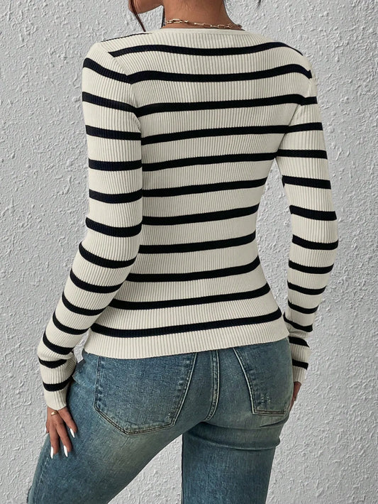 Striped Round Neck Sweater