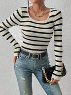 Striped Round Neck Sweater