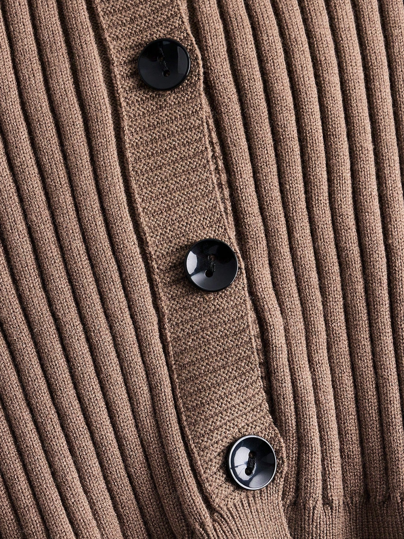 Trim Ribbed Knit Cardigan