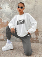 Graphic Drop Shoulder Sweatshirt & Sweatpants