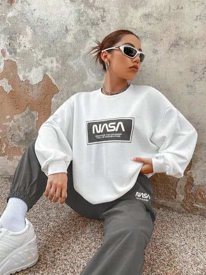 Graphic Drop Shoulder Sweatshirt & Sweatpants