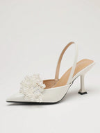 Elegant Ankle Strap Closed Toe Sandals Heel