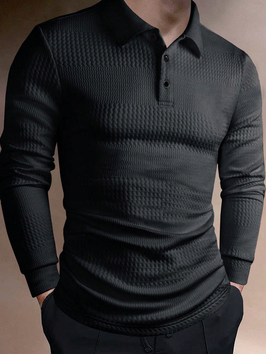Solid Textured Polo Shirt