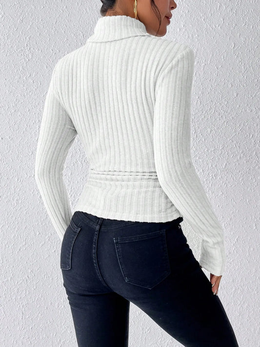 Knit Textured Ribbed  Turtlenecks