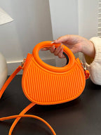 Striped Embossed Handbag