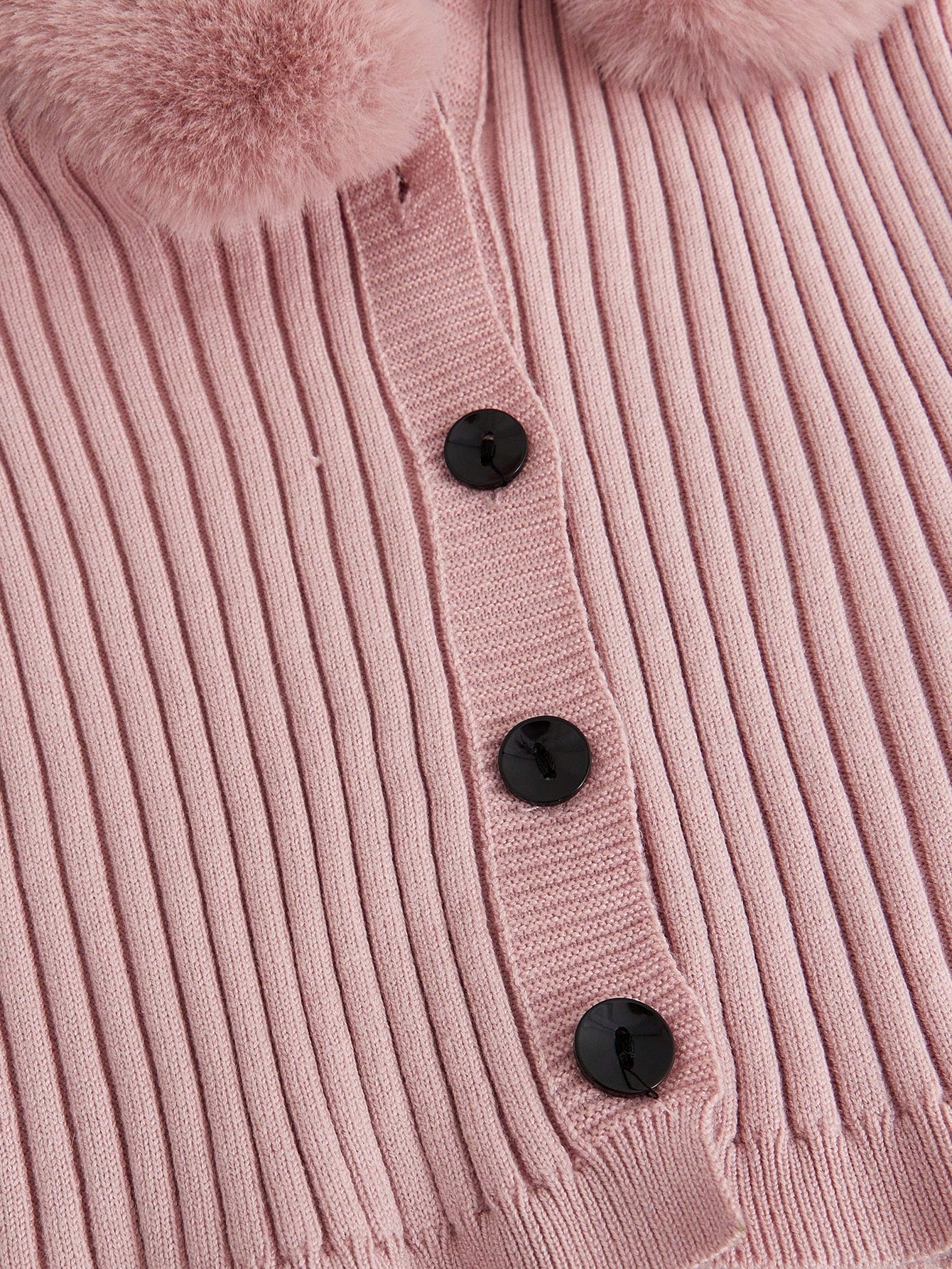 Trim Ribbed Knit Cardigan