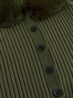 Trim Ribbed Knit Cardigan