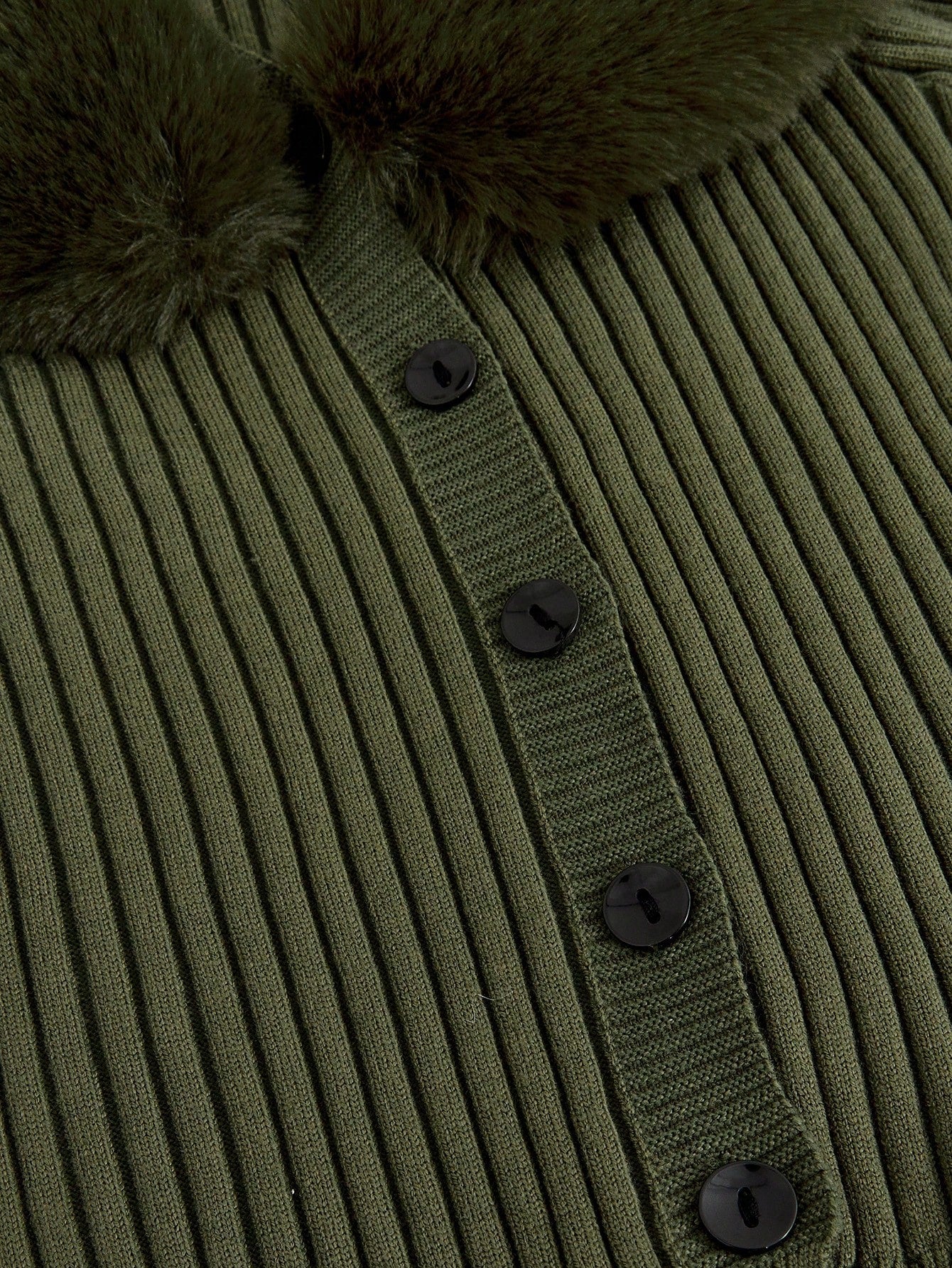Trim Ribbed Knit Cardigan