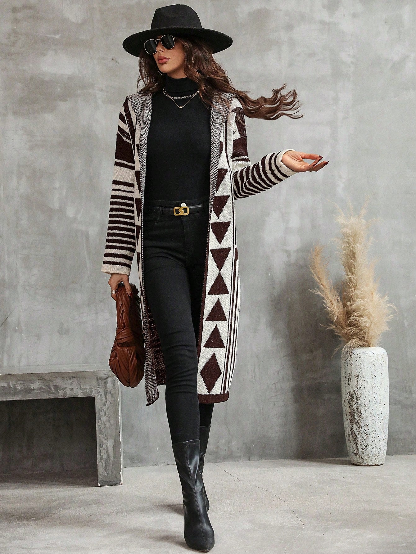 Drop Shoulder Hooded Duster Cardigan