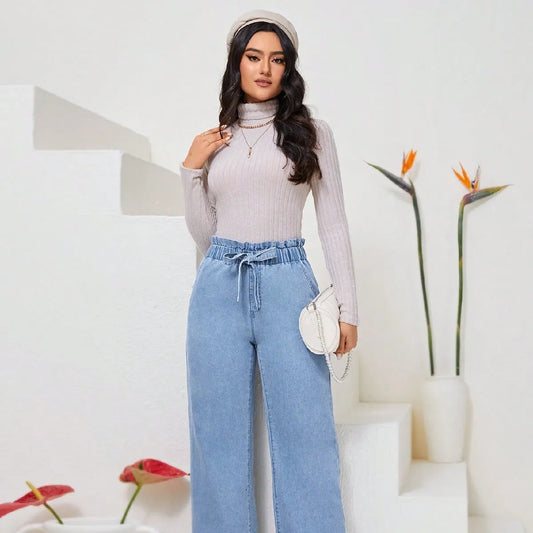 Knit Textured Ribbed  Turtleneck