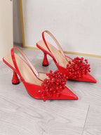 Elegant Ankle Strap Closed Toe Sandals Heel