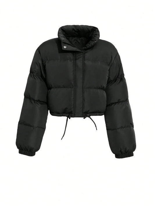 Drop Shoulder Padded Coat