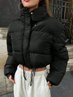 Drop Shoulder Padded Coat
