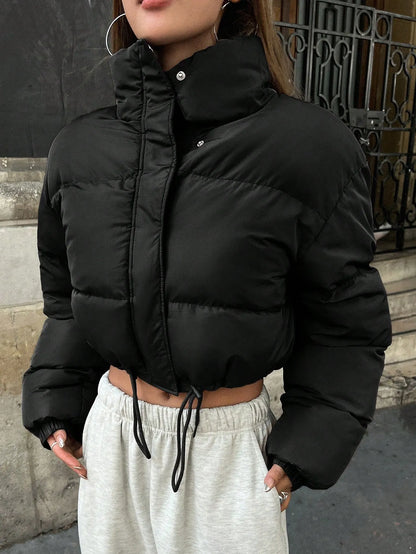 Drop Shoulder Padded Coat