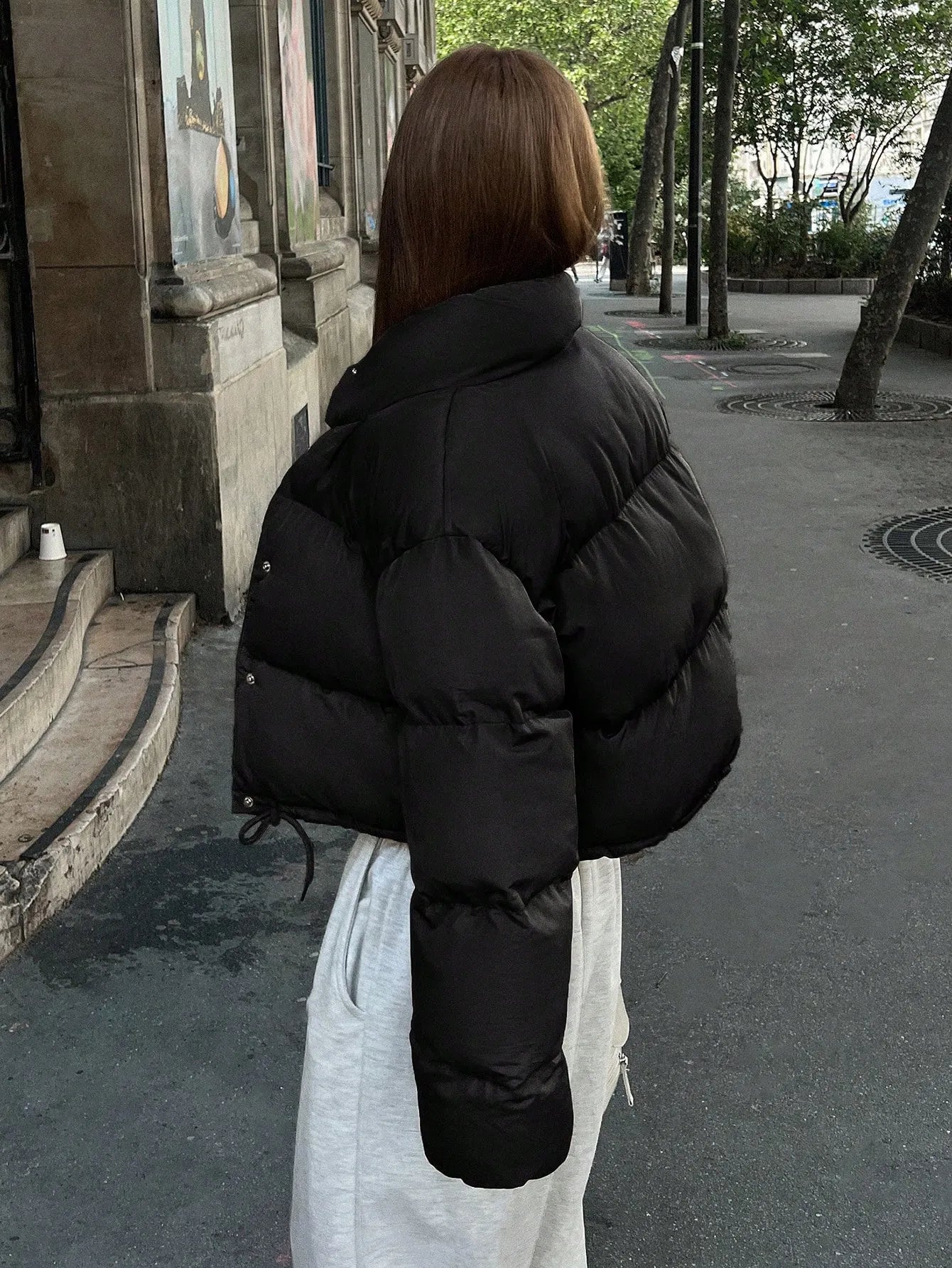Drop Shoulder Padded Coat