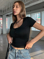 Cropped Short Sleeve T-Shirt