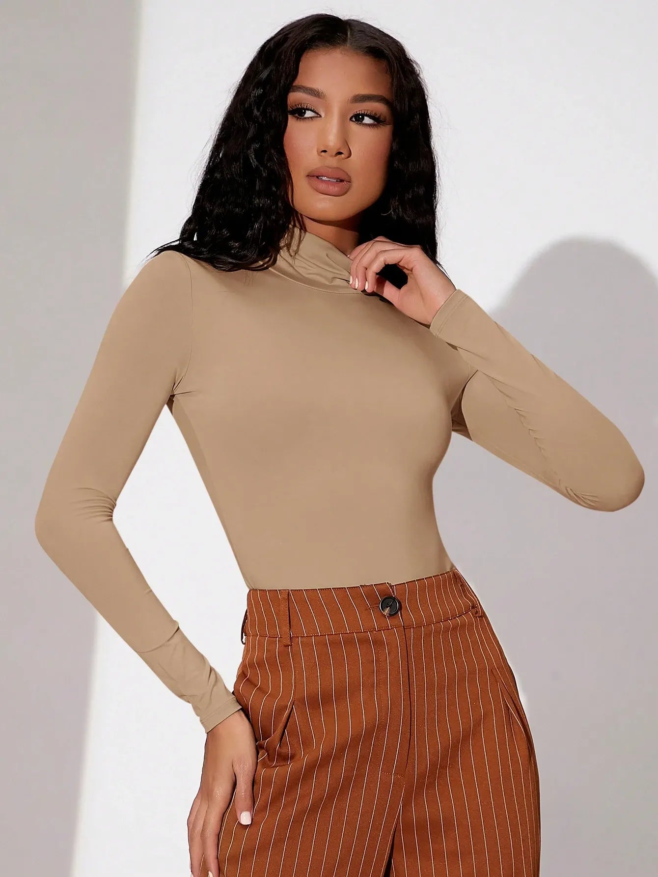 Mock Neck Long Sleeve Bodysuits