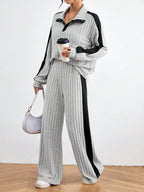 Casual Long Sleeve Top And Pants Set