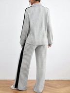 Casual Long Sleeve Top And Pants Set