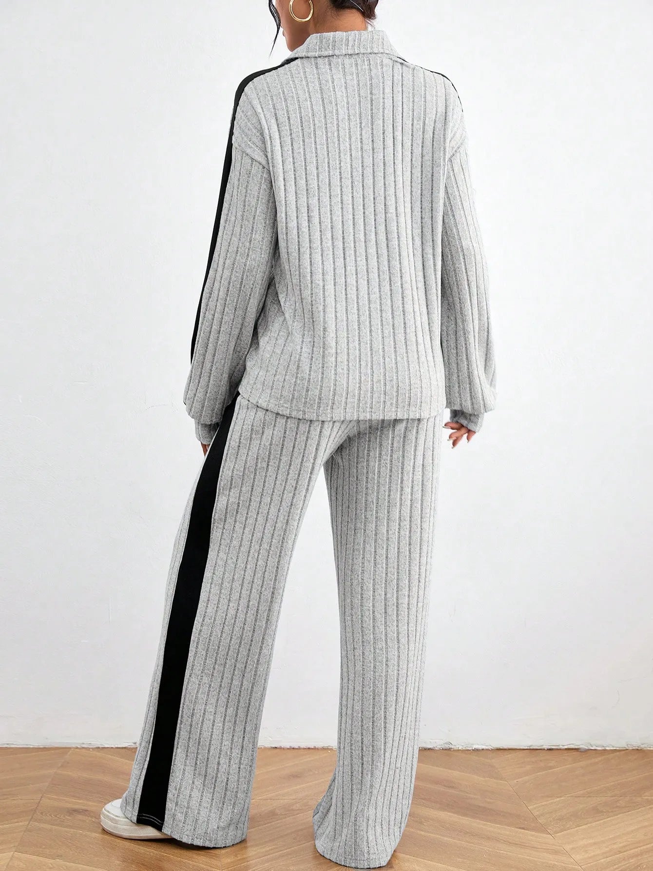 Casual Long Sleeve Top And Pants Set