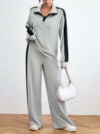 Casual Long Sleeve Top And Pants Set