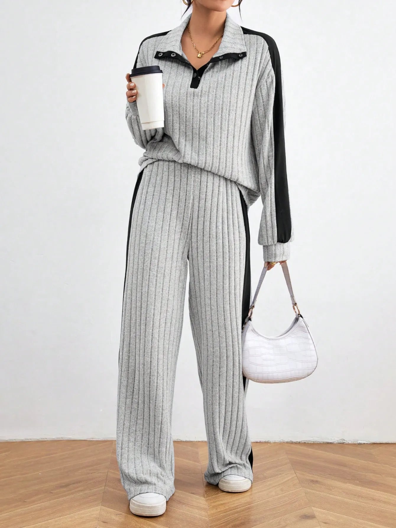 Casual Long Sleeve Top And Pants Set