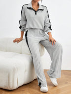 Casual Long Sleeve Top And Pants Set
