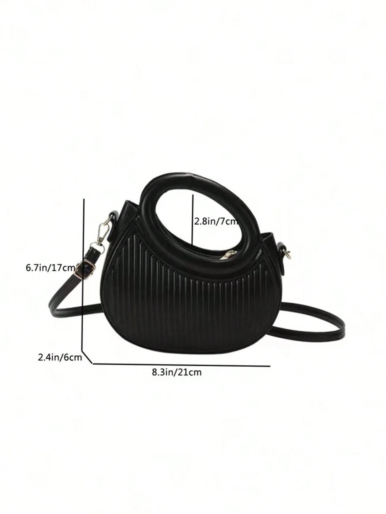 Striped Embossed Handbag