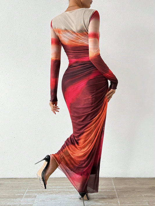 Tie-Dye Round Neck Dress