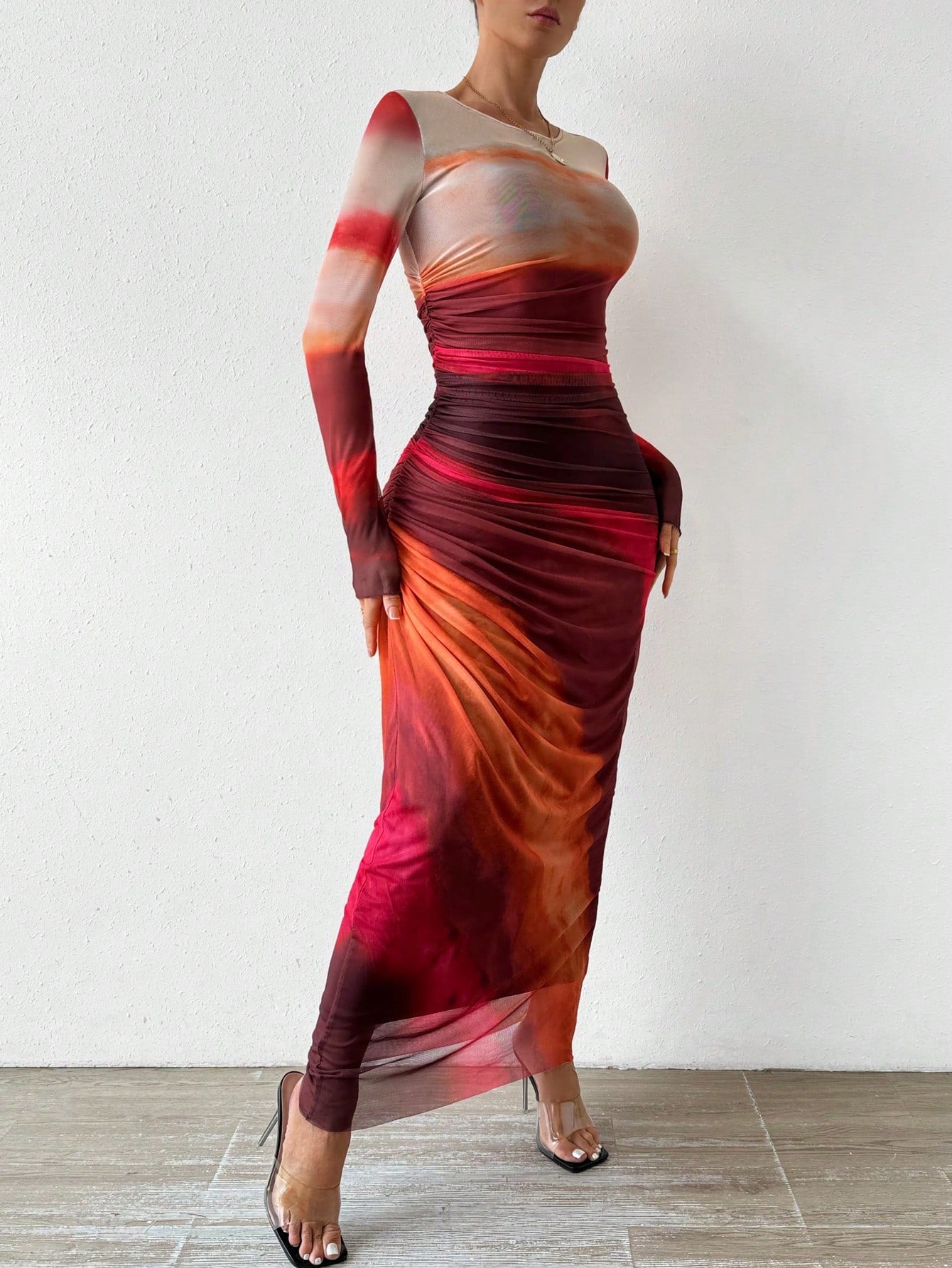 Tie-Dye Round Neck Dress