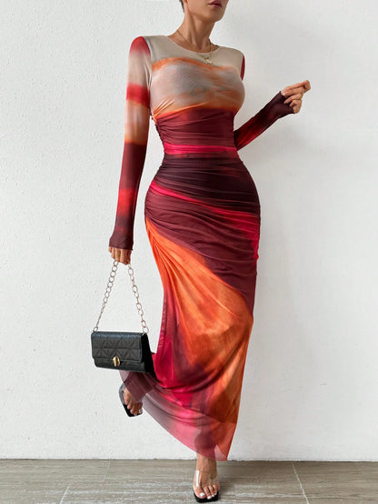 Tie-Dye Round Neck Dress